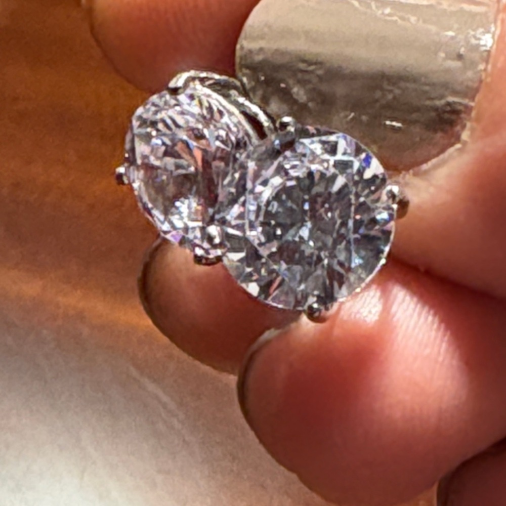 JTV Sparkling Silver Crystal Earrings